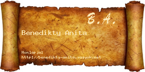 Benedikty Anita névjegykártya